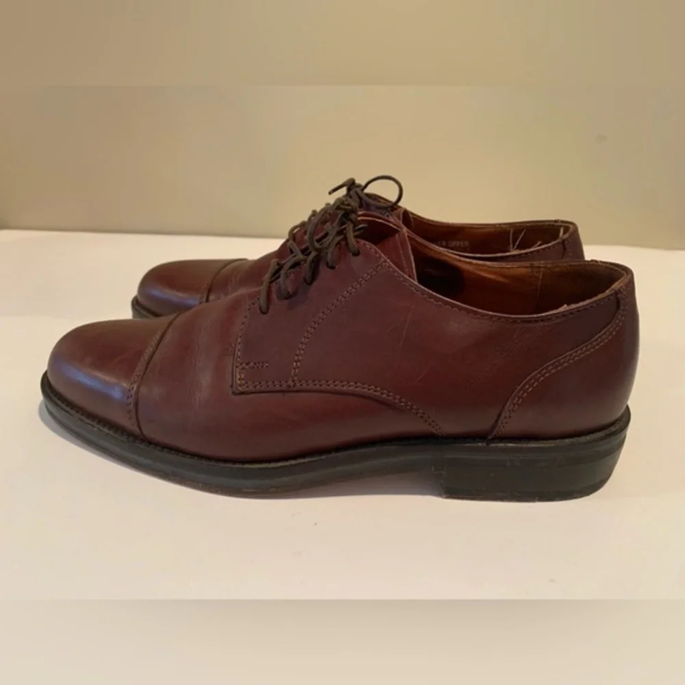 Bostonian Mens Burgundy Cap‎ Toe Lace Up Leather Dress Shoes Made In USA  8.5 M